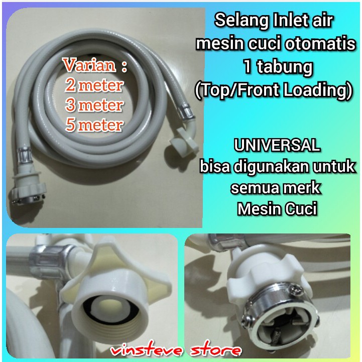 Selang Inlet Air Mesin Cuci 1 Tabung Universal Panjang 2,3 dan 5 Meter