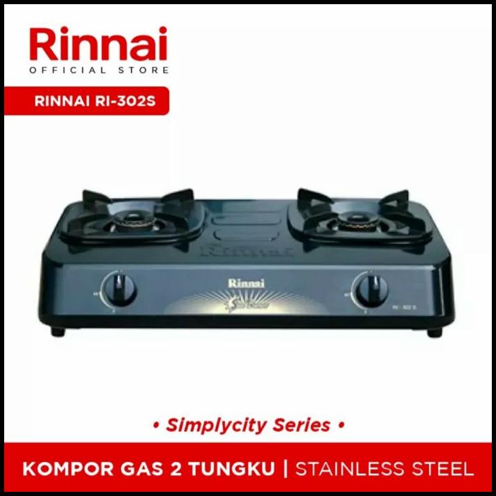 Kompor Gas Teflon Rinnai 2 Tungku Ri-302S (Ri302S) Rinnai Murah