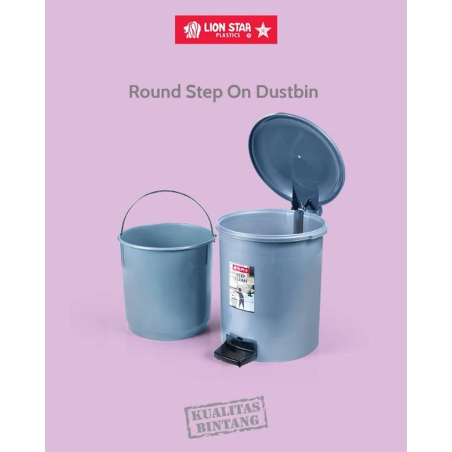 Tempat Sampah Injak Lion Star Round Step On Dustbin 5L 10L C-11 C-12