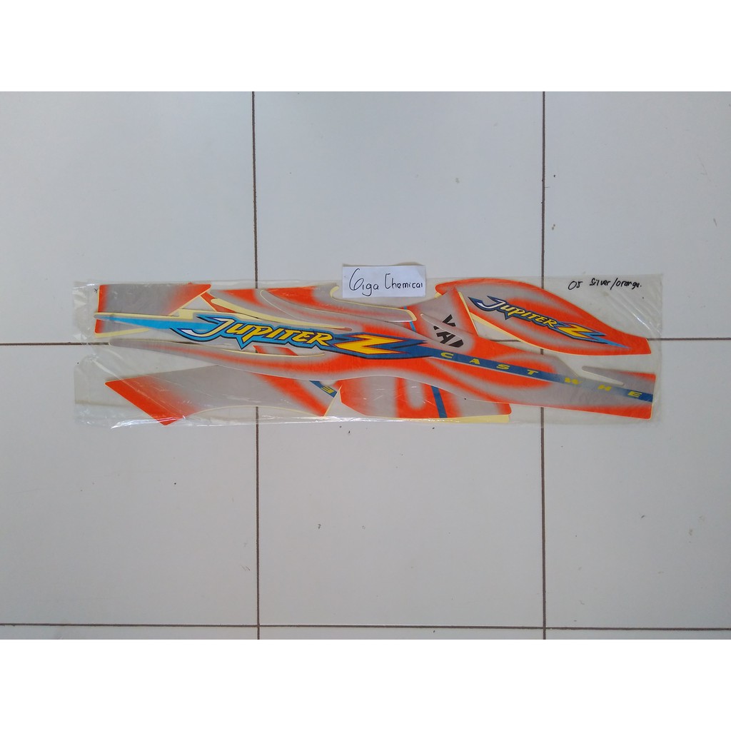 striping stiker lis yamaha jupiter z 2005 silver orange