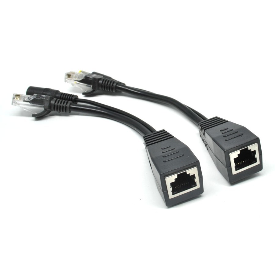 Passive PoE Power Over Ethernet Cable With Male &amp; Female Power Plug