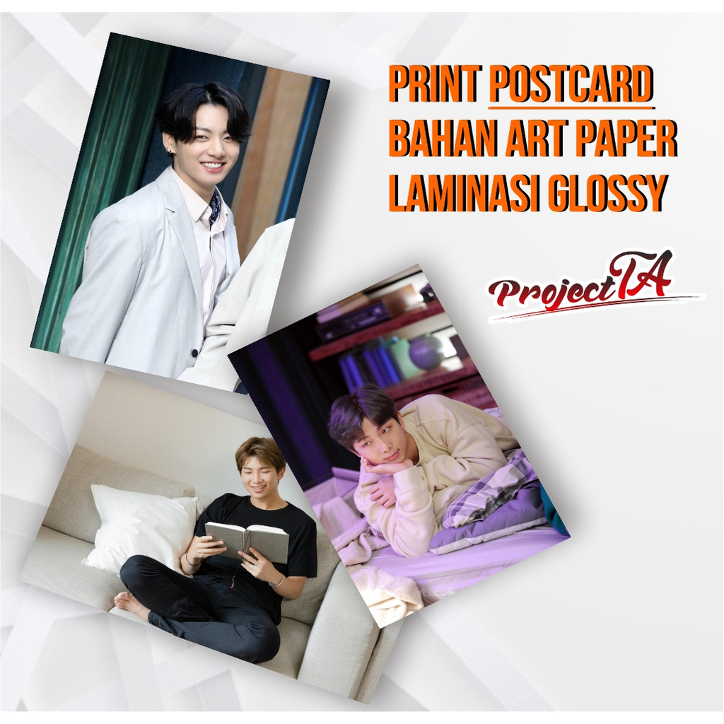 

Kartu Post/Poscard BTS/Postcard Costum/Bahan Artpaper + laminasi gloss