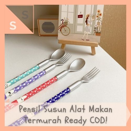 

[simplyshop] Pensil Susun / Pelor Peluru / Bensia Sambung Stackable Pencil Bentuk Alat Makan Sendok Garpu Mainan Anak Souvenir Hadiah Alat Tulis Import