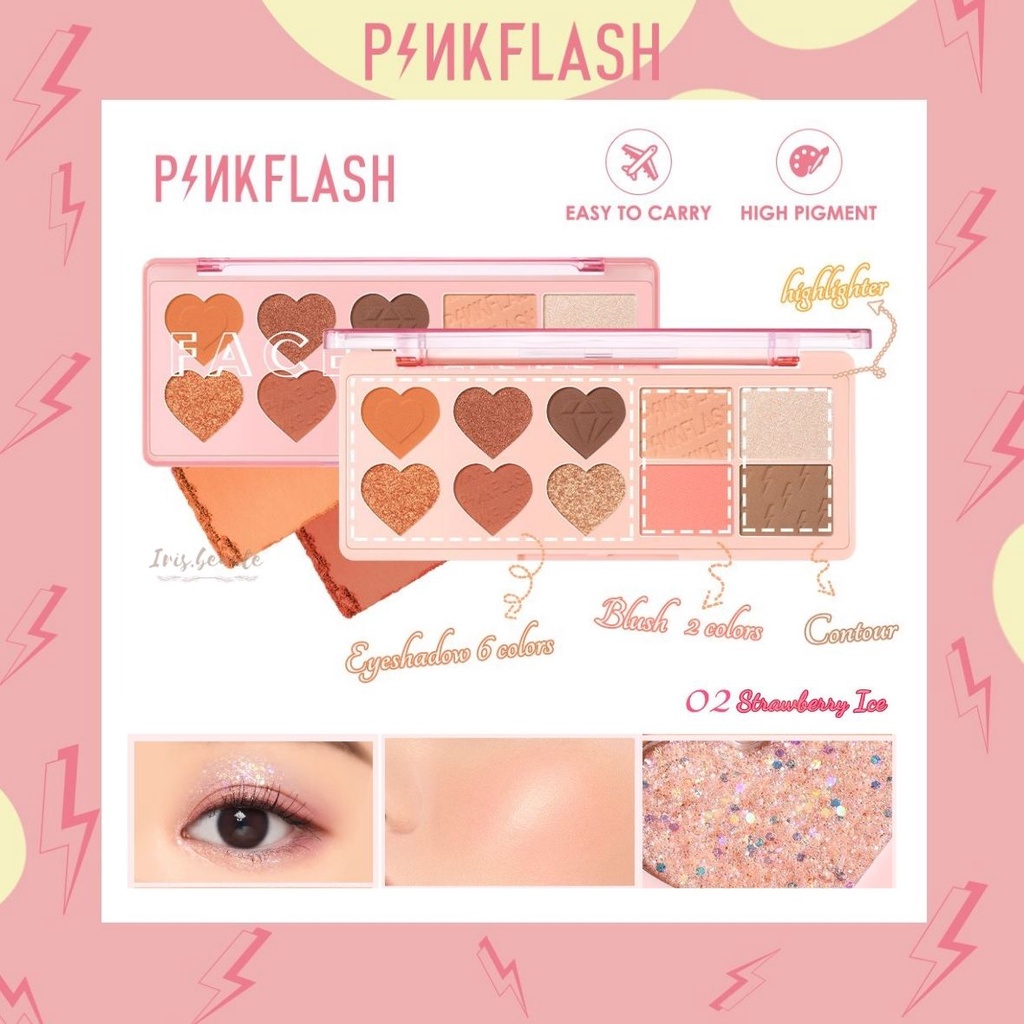 PINKFLASH 4in1 Multi Face Palette Eyeshadow / Blush / Highlighter / Contour