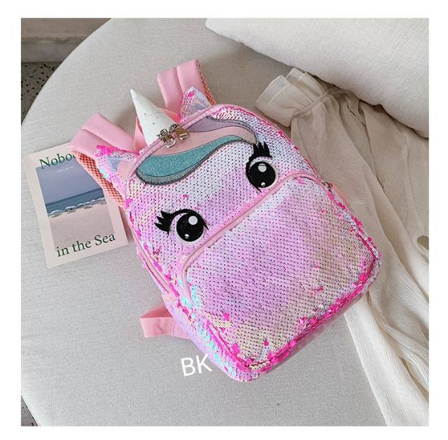 TAS RANSEL SEKOLAH SEQUIN UNICORN BLINK SEQUIN BAG IMPORT / TAS UNICORN LUCU BERUBAH WARNA