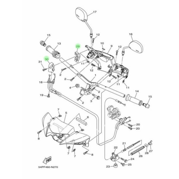 RUMAH GAS MIO J XEON KARBU AEROX 155 XEON RC ASLI ORI YAMAHA 54P F6281 01 &amp; 54P F6282 00