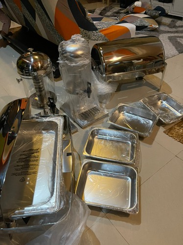 Roll Top 9l Chafer Chafing Dish Stainless Steel Wadah Saji Prasmanan