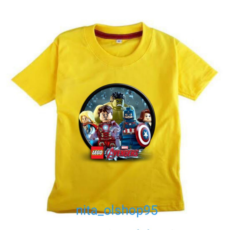 baju anak lego Marvel superhero kaos lego