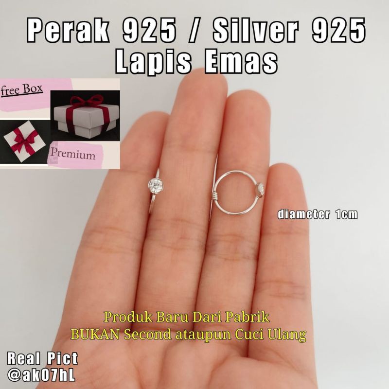 Hadiah Bayi Cewek Kado Baby Cewe Baru Lahir Anting Perak Asli s925 Lapis Emas Putih Anti Karat