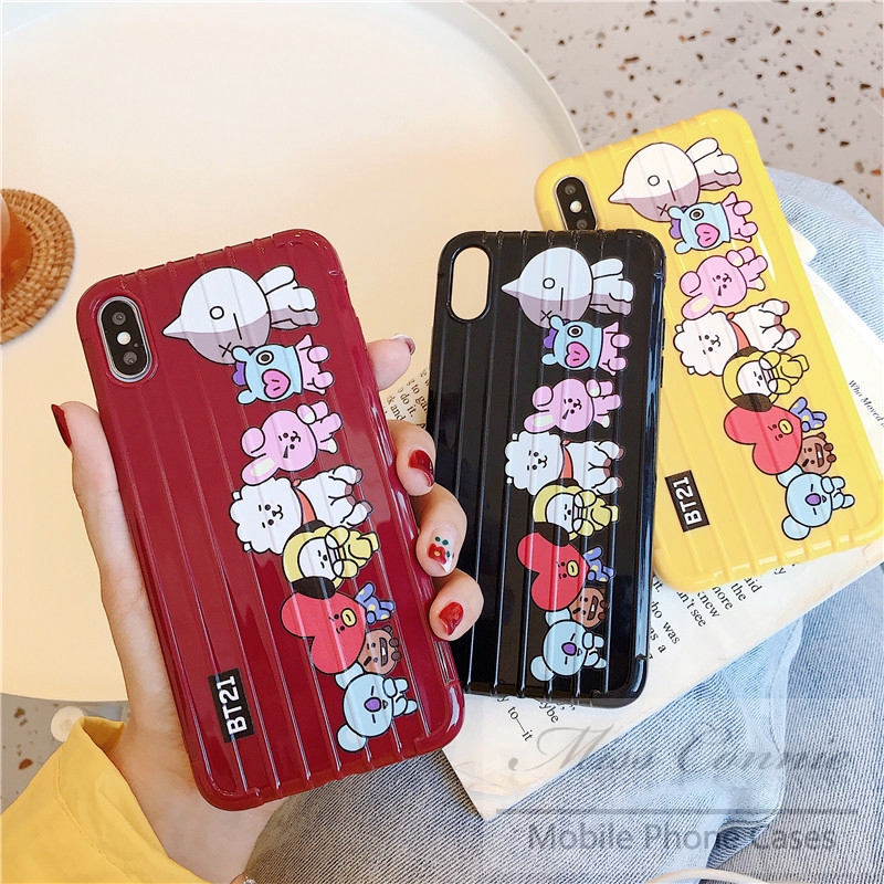 Samsung A50 A20 A30 A10 J2prime J7prime M20 M10 A70 A7  Luggage Box Cute BT21 BTS Silicon Case