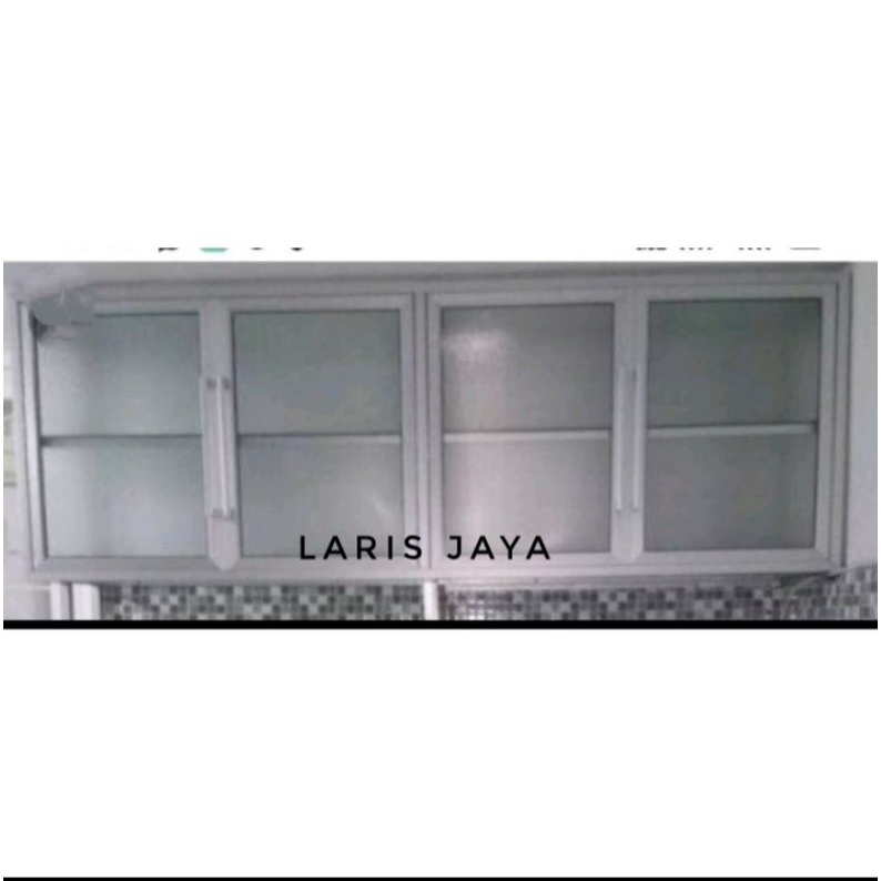 RAK GANTUNG TEMBOK KITCHEN SET RAK DAPUR  FULL KACA ALUMUNIUM