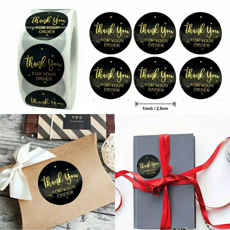 

100 pcs stiker thank you untuk label segel size 2.5 cm