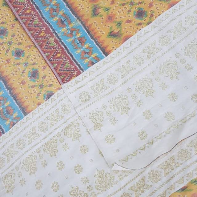 Songket palembang asli limar penuh kuning