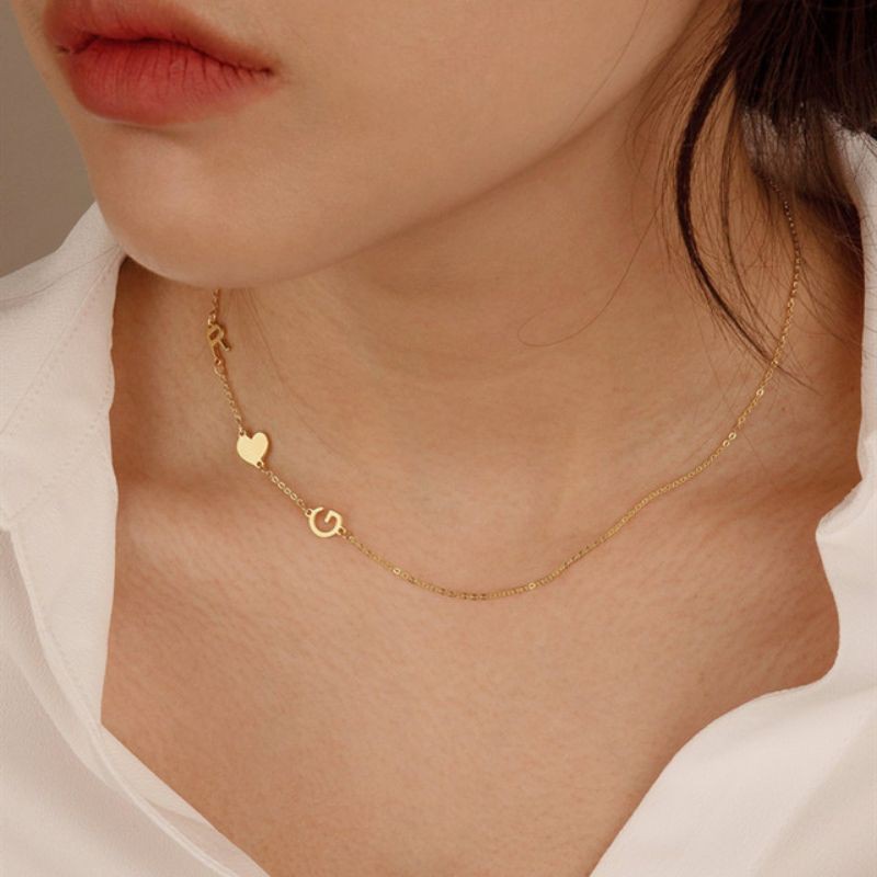 Kalung Huruf Lapis Emas 24k Liontin Huruf Gold