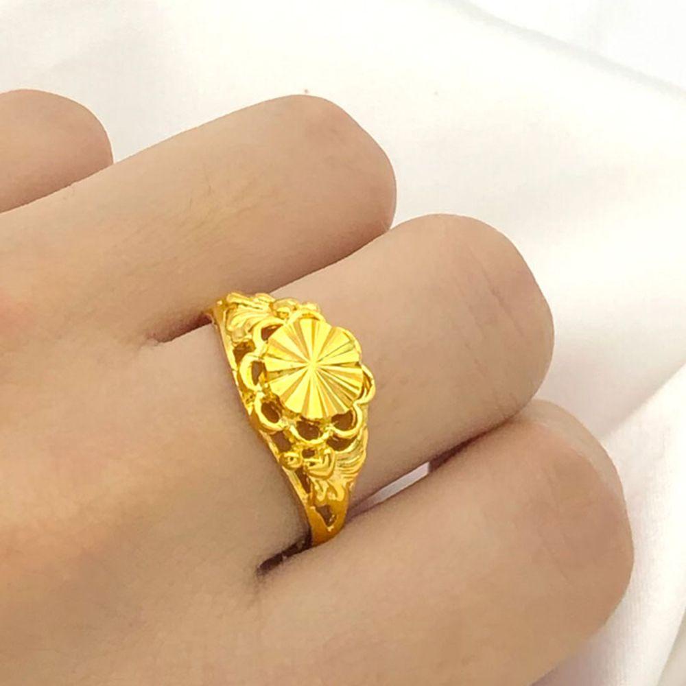 Mxbeauty Wanita Sargin Cincin Hadiah Trendi Hati Bunga Elegan Retro Fashion Perhiasan