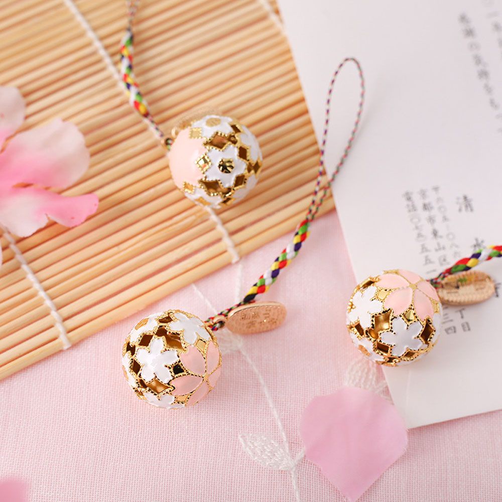 Needway  Japanese Keychain Cherry Blossoms Key ring Accessories Bring Good Luck Gift Charm Fashion Guardian Bell Jewelry/Multicolor