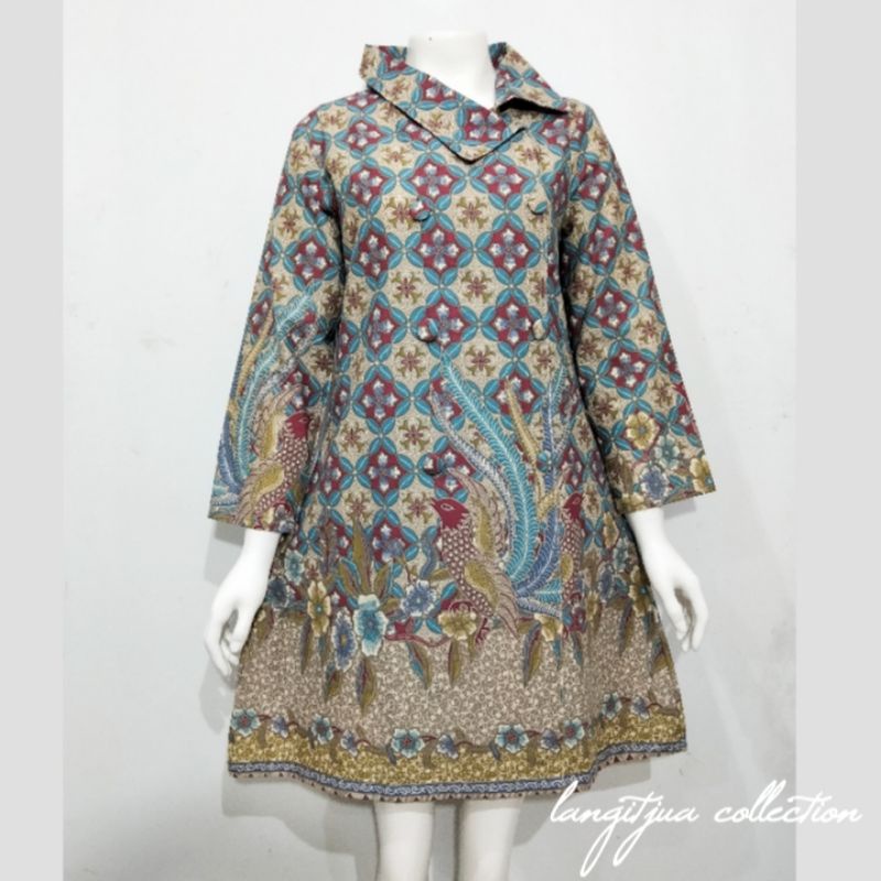 RHAMONA TUNIK BATIK BUSUI FRIENDLY | DRESS BATIK KERJA LENGAN PANJANG