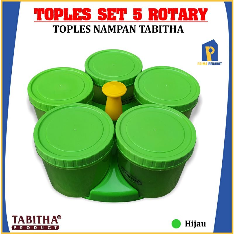 Toples set 5 pcs rotary / Toples + nampan tabitha