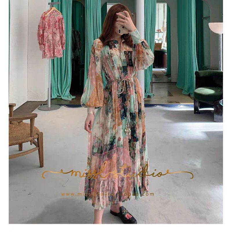 DRESS ZIMMERMANN FLORAL GAMIS ZARA IMPORT PREMIUM