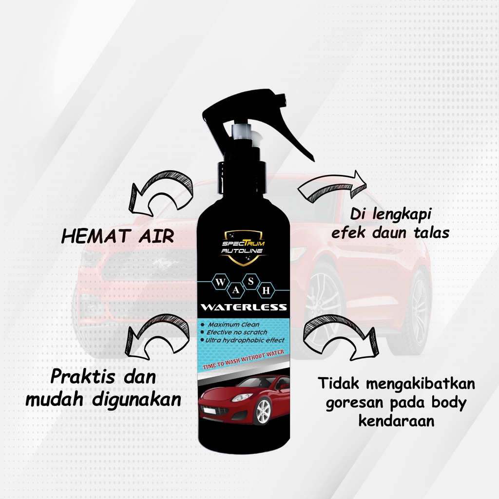 [ SPECTRUM ] WASH WATERLESS PEMBERSIH MOBIL TANPA AIR PENCUCI MOBIL MOTOR HELM TANPA AIR