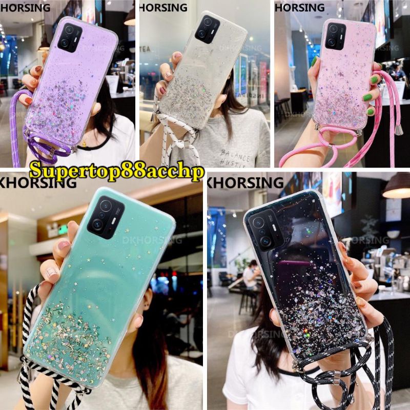 Case Tali Nagita Xiaomi Poco F3 X3 GT X3 NFC X3 Pro M3 Mi 11T Mi 11T Pro Redmi 9T Lanyard Glitter Gantungan