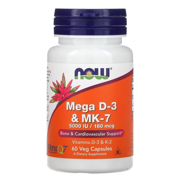 Now Foods Mega D3 & MK7 60 Veg Capsules D3 MK 7 D-3 MK-7