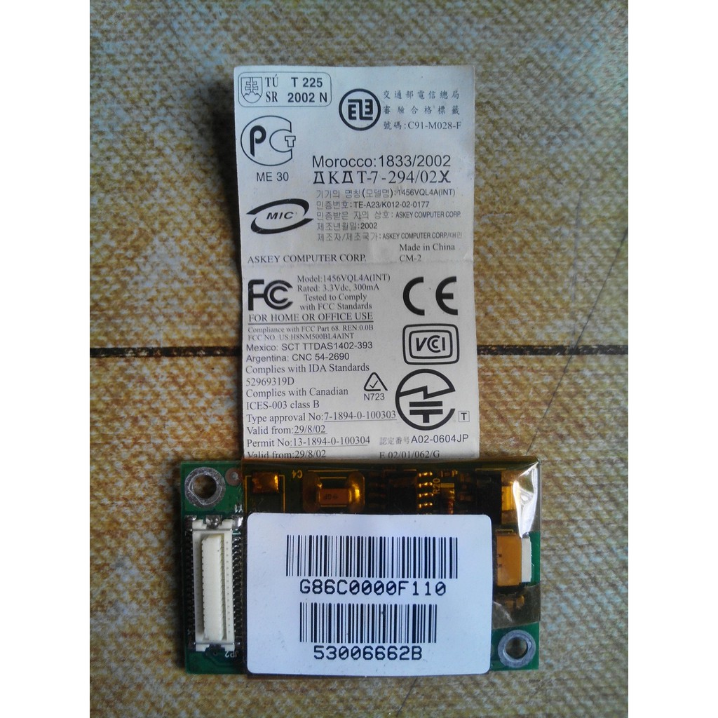 Bekas - Modem Internal Laptop Toshiba Portege M200 Original Copotan