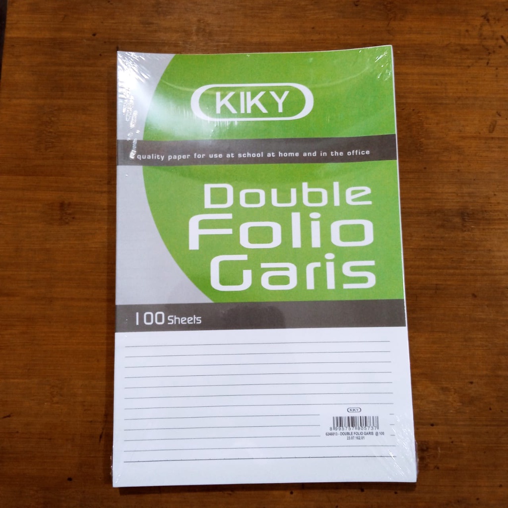 

TERMURAH KERTAS DOUBLE FOLIO 100 LEMBAR KIKY / KERTAS FOLIO GARIS 100 LEMBAR KIKY