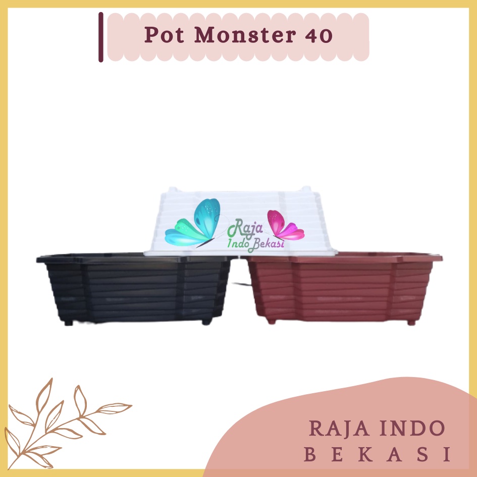 Rajaindobekasi Pot Monster 40 Putih Hitam Merah Bata By Garden Of Love Pot Panjang Plastik Putih Murah Tanaman Mirip Pot Sgp 03 05