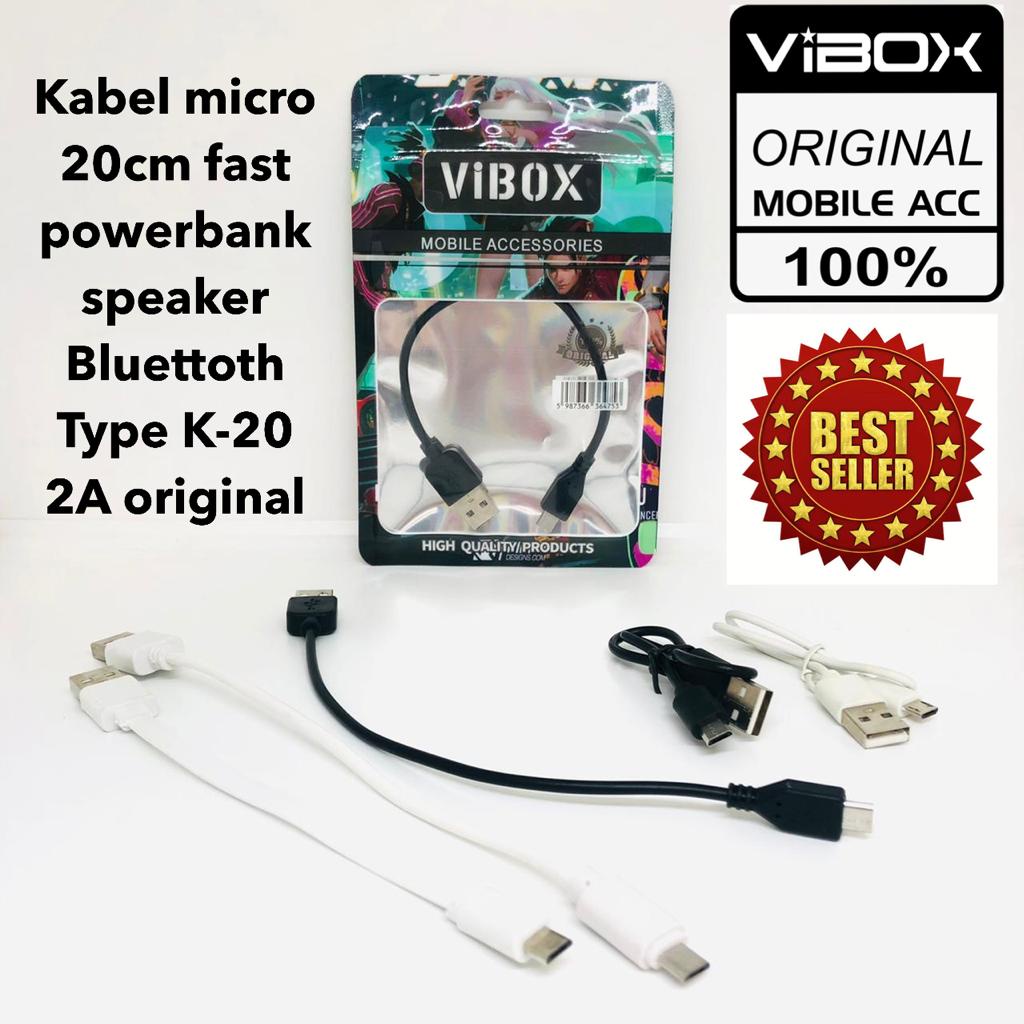 Kabel data power bank vibox 20cm usb Micro BISA FAST CHARGING kabel data pendek