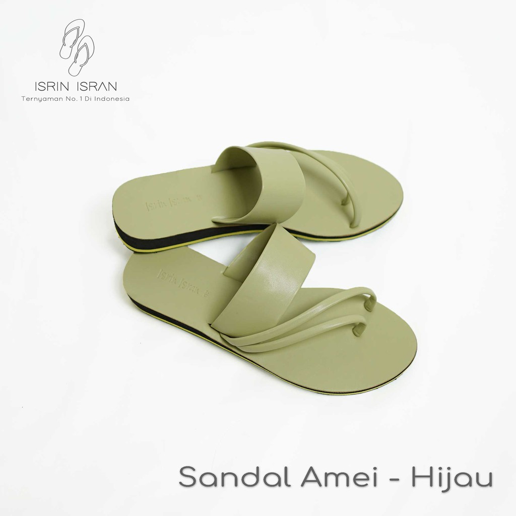 ( AMAI) Sandal Harian Wanita Murah ISRIN ISRAN Original-Hijau