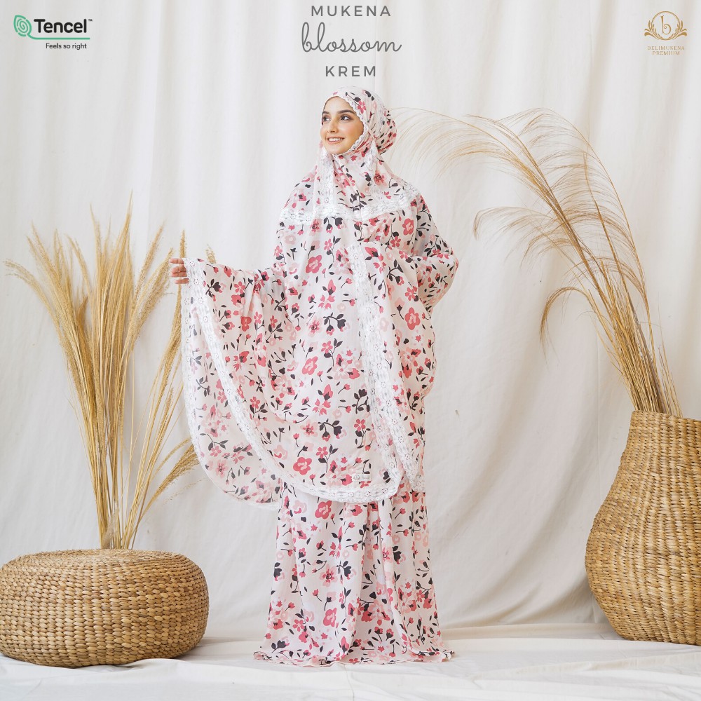 Mukena Blossom Krem - Mukena 2 in 1