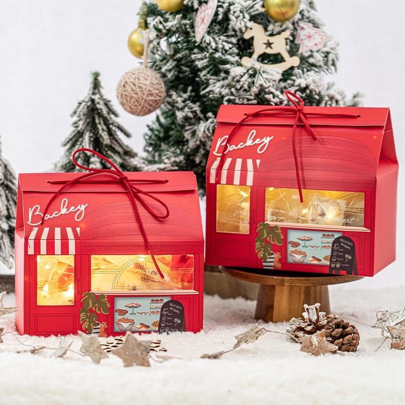 GOODIE BAG COOKIES CHRISTMAS KOTAK HADIAH IMLEK /NATAL  MERAH CANDY BOX MEWAH  NB18