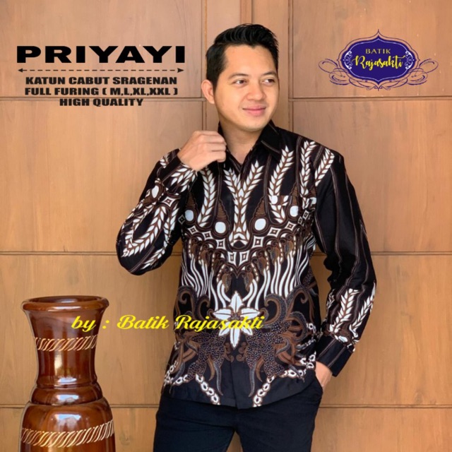 KEMEJA BATIK PRIYAYI FULL FURING KATUN CABUT HALUS ASLI SRAGENAN SIZE M-XXL