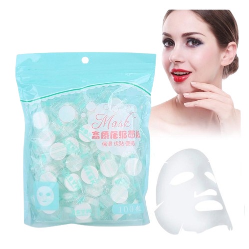 Compressed Mask Sheet Paper Tablet Facial Masker Kertas Tisu Wajah / Masker Wajah Kertas