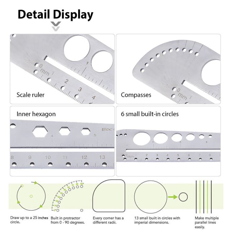 

Gadgetku4u Penggaris Multifungsi 23 cm Scale Ruler
