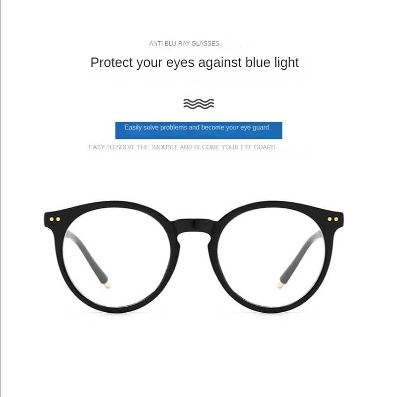 Kacamata frame Bulat Besar anti blue light Untuk Wanita