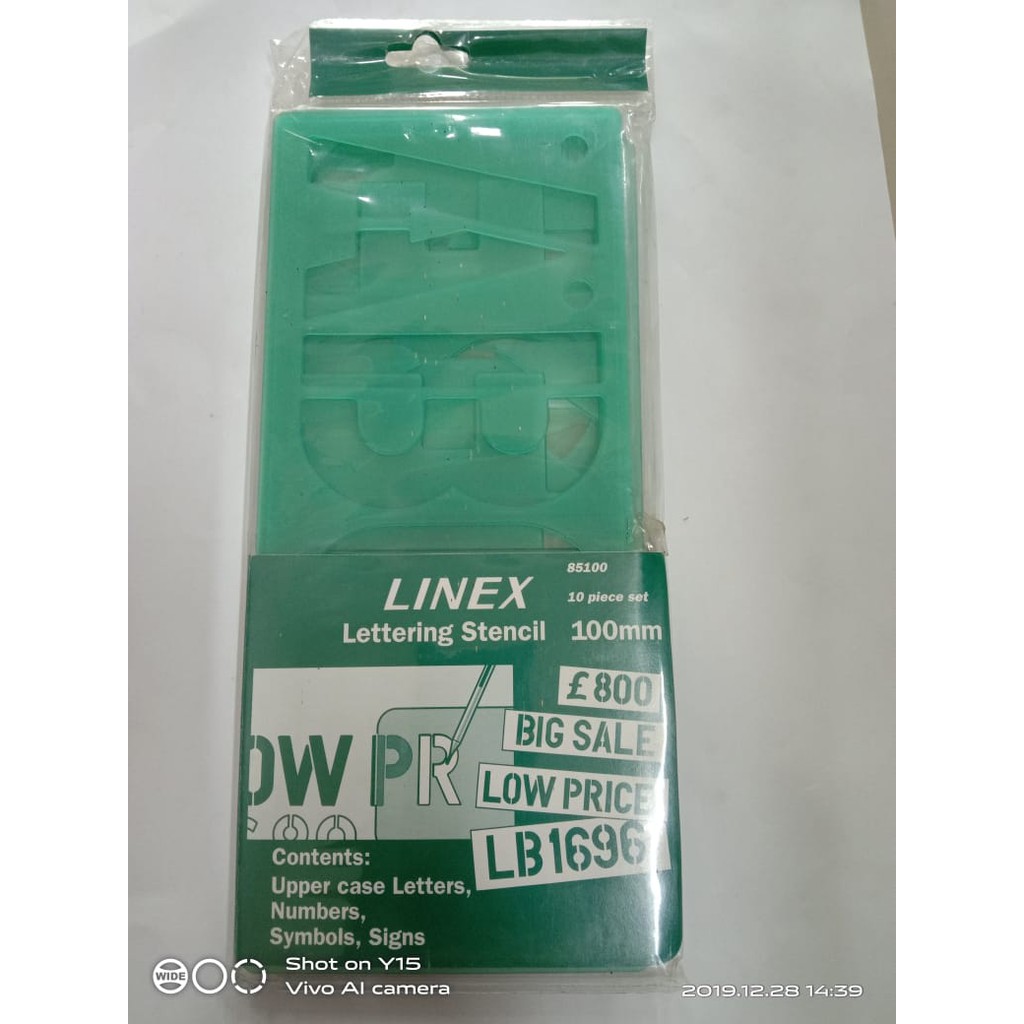 

LINEX LETTERING STENCILS 85100 / LINEX PENGGARIS POLA HURUF DAN ANGKA 85100 uk.27,7x12cm
