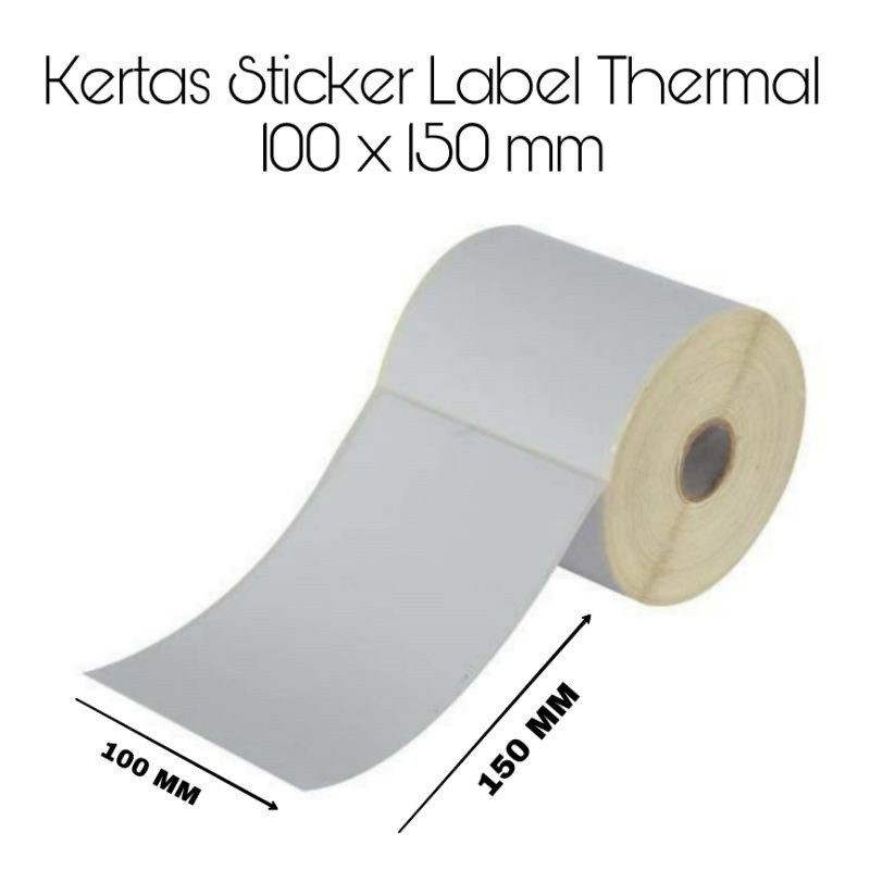 Kertas Sticker Label Thermal 1roll 100 x 150 mm isi 250 pcs