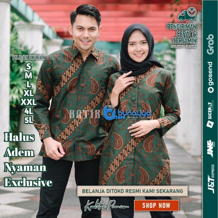 Batik Pasangan Couple sarimbit Batik Pria dan Wanita Batik Seragam G11