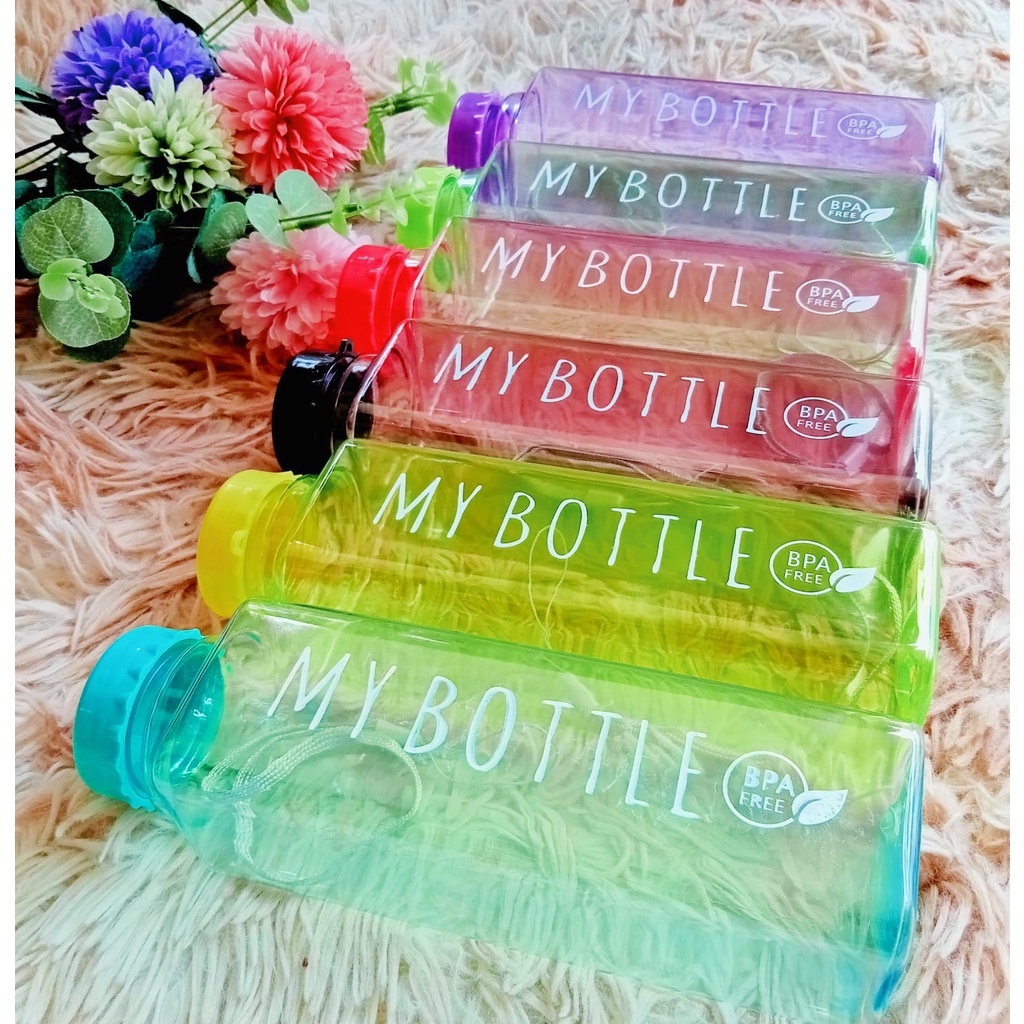 Mikusoo My Bottle Kotak Tutup Bulat  500ml Warna Bening Botol Minum