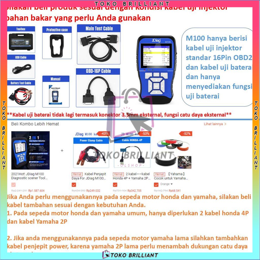 [TERBARU!!! Scanner OBD2 Motor Injeksi Diagnostik ECU ABS | Scaner Motor Injeksi JDiag M100 Motor Diagnostic Scanner Alat [Bahasa Indonesia]