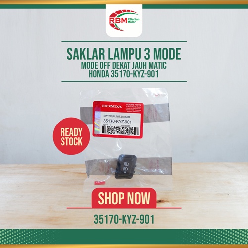 SAKLAR LAMPU 3 MODE OFF DEKAT JAUH HONDA REVO ABSOLUTE-BLADE-SUPRA X 125 FI-BEAT-VARIO 35170-KYZ-901