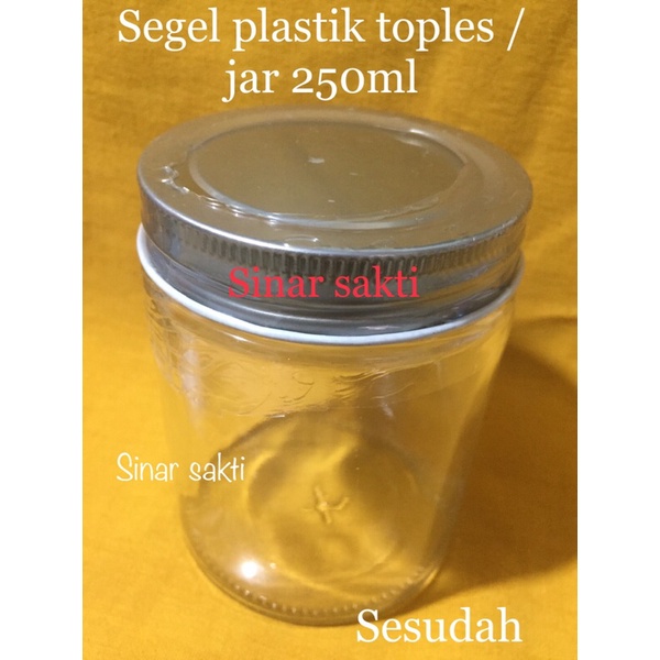 plastik segel toples jar kaca 250ml segel plastik jar /plastik segel toples