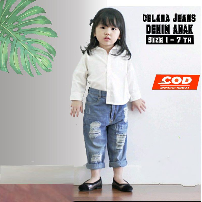 CELANA PANJANG ANAK SOBEK UNISEX USIA 2-7TH