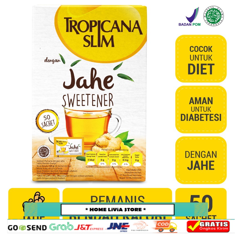 

Tropicana Slim Sweetener Jahe 50 sch - Pemanis untuk Bantu Batasi Gula