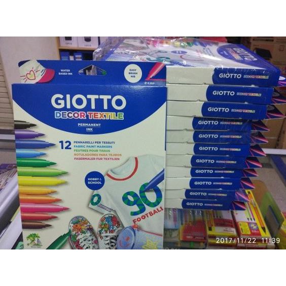 

SPIDOL PERMANEN KHUSUS KAIN GIOTTO 12 WARNA / DECOR TEXTILE SPIDOL