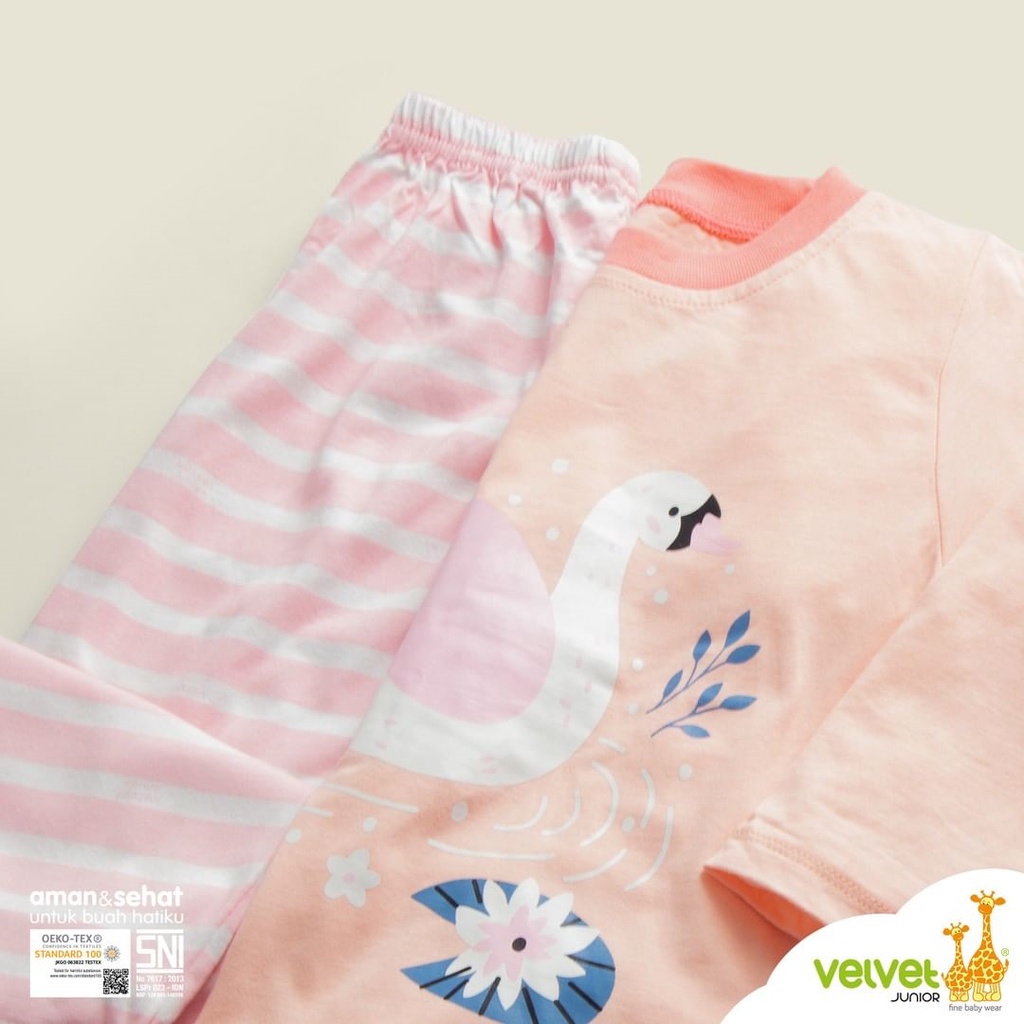 VELVET JUNIOR (1stel) Piyama Mix &amp; Match BAMBOO Cotton Stelan Baju Tidur Anak BOY dan GIRL