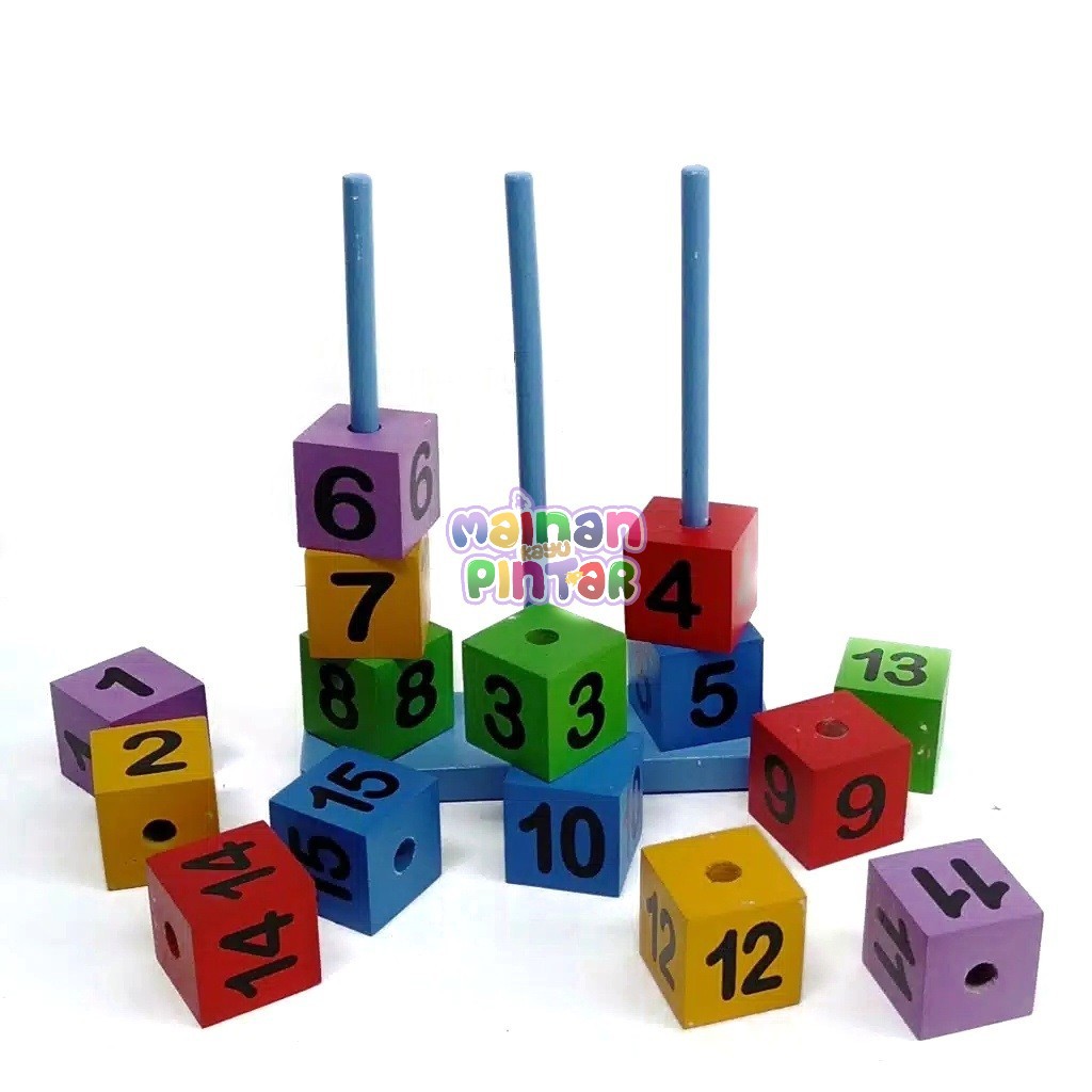 Menara Angka Warna - Mainan Edukasi Anak - Mainan Kayu Pintar