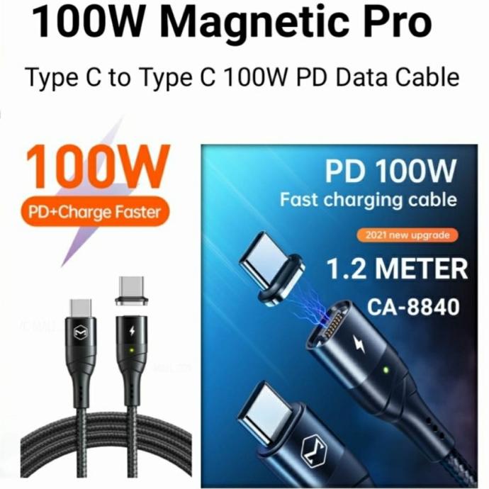 KABEL DATA MAGNETIC MCDODO USB TYPE C TO USB TYPE C SUPPORT 100W PD